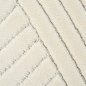 Preview: Kurzer weicher Wohnzimmerteppich Niedrigflor mit speziellem Linienmuster in Creme