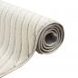 Preview: Kurzer weicher Wohnzimmerteppich Niedrigflor mit speziellem Linienmuster in Creme