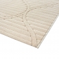 Preview: Weicher Wohnzimmerteppich mit niedrigflor und marokkanischem Muster in Beige