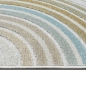 Preview: Vielseitiger In- & Outdoor Teppich in Creme mit Linienmuster in bunt