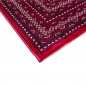Preview: Teppich Rot Dunkelblau mit klarer Geometrie und Rahmenstruktur