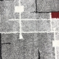 Preview: Designerteppich mit grafischem Muster – Grau, Rot & Weiß