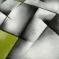 Preview: Moderner Teppich Kurzflor Wohnzimmerteppich karo abstrakt grün grau