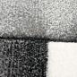 Preview: Moderner Teppich Kurzflor Wohnzimmerteppich Konturenschnitt karo abstrakt grau schwarz weiss