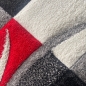 Preview: Designer Teppich Wohnzimmerteppich karo rot grau creme schwarz