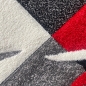 Preview: Designer Teppich Wohnzimmerteppich karo rot grau creme schwarz