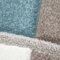 Preview: Designer Teppich Karo Pastell blau creme braun taupe