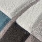 Preview: Designer Teppich Karo Pastell blau creme braun taupe