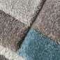 Preview: Designer Teppich Karo Pastell blau creme braun taupe