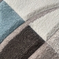 Preview: Designer Teppich Karo Pastell blau creme braun taupe