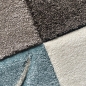 Preview: Designer Teppich Karo Pastell blau creme braun taupe
