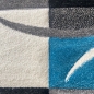 Preview: Designer Teppich Wohnzimmerteppich karo türkis grau creme schwarz