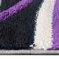 Preview: Designer Teppich Wohnzimmerteppich karo lila grau creme schwarz