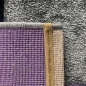 Preview: Designer Teppich Wohnzimmerteppich karo lila grau creme schwarz
