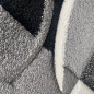 Preview: Designer Teppich Wohnzimmerteppich karo grau creme schwarz