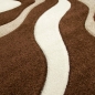 Preview: Wohn-, Schlafzimmer Teppich mit Wellenmuster | in braun weiß