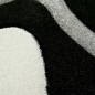 Preview: Designer Teppich mit Wellen& Konturenschnitt | schwarz weiß& grau