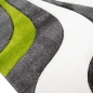 Preview: Teppich mit Wellendesign | pflegeleicht | in grün weiß& grau