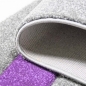 Preview: Stylischer Teppich mit Wellenoptik | in lila grau& weiß