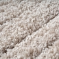 Preview: Moderner Teppich Beige Linienmuster weich robust für Wohnräume
