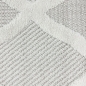 Preview: Wohnzimmer Schlafzimmer Teppich mit verschieden gemusterten Rauten in creme grau