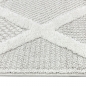 Preview: Wohnzimmer Schlafzimmer Teppich mit verschieden gemusterten Rauten in creme grau