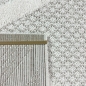Preview: Wohnzimmer Schlafzimmer Teppich mit verschieden gemusterten Rauten in creme grau