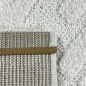 Preview: Hochflorteppich im Boho Style mit Kreis- und Rautenmster in Creme