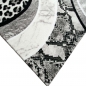 Preview: Designteppich Leopardenmuster Grau Schwarz Creme für moderne Räume