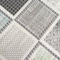Preview: Designteppich mit grafischem Patch-Design Grau mit dezenten Farbakzenten