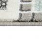 Preview: Designteppich mit grafischem Patch-Design Grau mit dezenten Farbakzenten