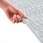 Preview: Moderner Teppich Creme mit organischem Linienmuster und Fransen