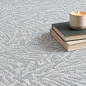 Preview: Moderner Teppich Creme mit organischem Linienmuster und Fransen