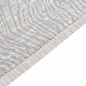 Preview: Moderner Teppich Creme mit organischem Linienmuster und Fransen