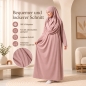 Preview: Rosa Gebetsset mit ornamentiertem Teppich Gebetskleid und Kette