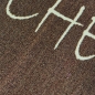 Preview: Moderner Küchenteppich mit Schriftmotiv und warmer Farbwirkung Braun