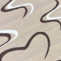 Preview: Küchenteppich mit grafischem Kaffee- und Herzmotiv Beige-Braun