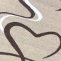 Preview: Küchenteppich mit grafischem Kaffee- und Herzmotiv Beige-Braun