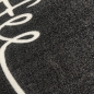 Preview: Grafischer Küchenteppich Schwarz mit Coffee-Time-Typografie und Linie