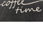 Preview: Grafischer Küchenteppich Schwarz mit Coffee-Time-Typografie und Linie