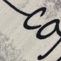 Preview: Grafischer Küchenteppich Grau mit Coffee-Time-Typografie und Struktur