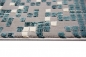 Preview: Teppich modern Wohnzimmer Teppich Mosaik grau türkis