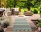 Preview: Sisal Teppich indoor & outdoor Terrasse Balkon Küche Wohnzimmer gestreiftes Zickzack Diamanten Design sand grün