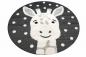 Preview: Giraffen Kinderzimmer Teppich weiche Baby Spielmatte Hoch Tief Effekt schwarz grau creme
