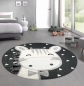 Preview: Pferde Kinderzimmer Teppich weiche Baby Spielmatte Hoch Tief Effekt schwarz grau creme