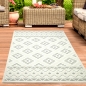 Preview: In- & Outdoor Sisalteppich mit Quadraten & Dreiecken in creme