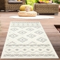 Preview: In- & Outdoor Sisalteppich mit Quadraten & Dreiecken in creme