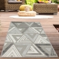 Preview: In- & Outdoor Sisalteppich mit abstraktem Dreiecksmuster in creme grau