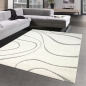 Preview: Moderner flauschiger Wellenteppich für Schlafzimmer