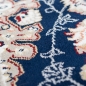 Preview: Teppich Dunkelblau Creme mit strukturiertem Medaillon Design